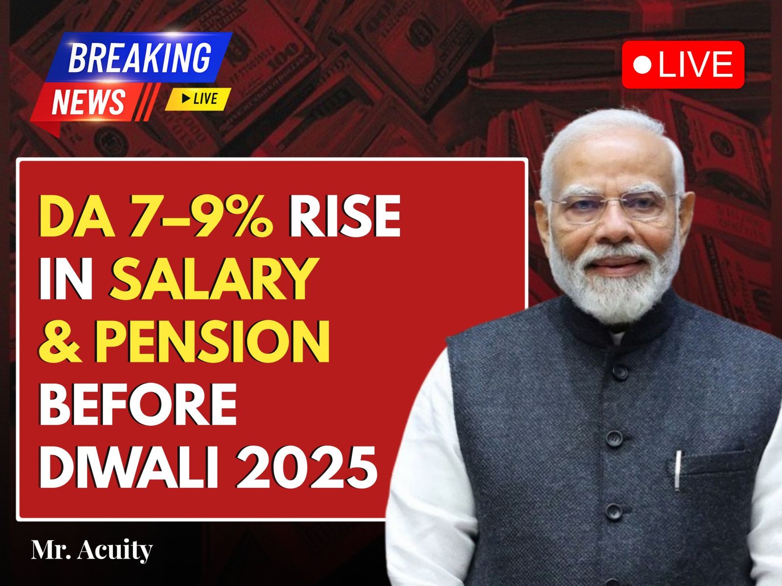 7th Pay Commission: 7–9% DA Rising in September 2025 on Salary & Pension